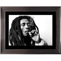 Affiche encadrée Noir et Blanc: Bob Marley - 50x70 cm (Cadre Glascow)